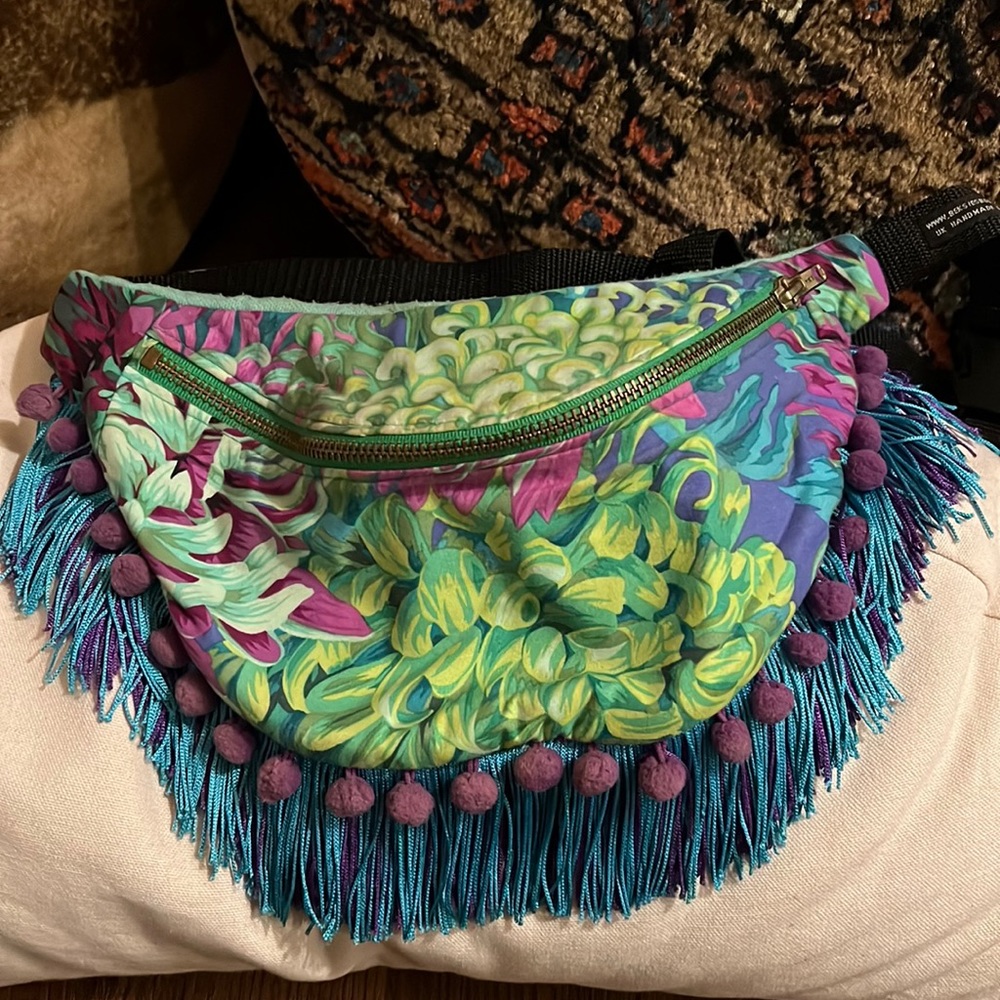 Beksie’s Boutique festival fanny pack. Made in the UK. Super funky fringe.